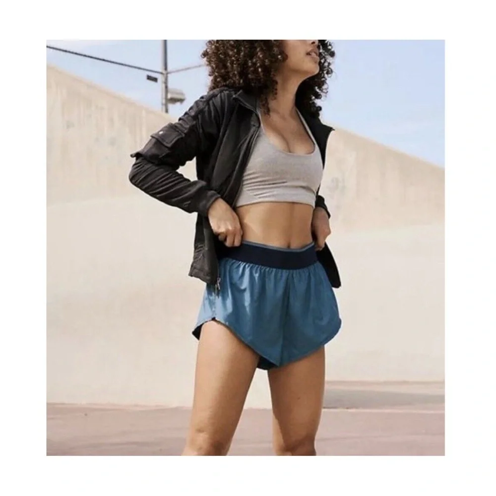 NEW Free People Movement Foundation Ruched Seam Jacket in Black Bomber Jacket